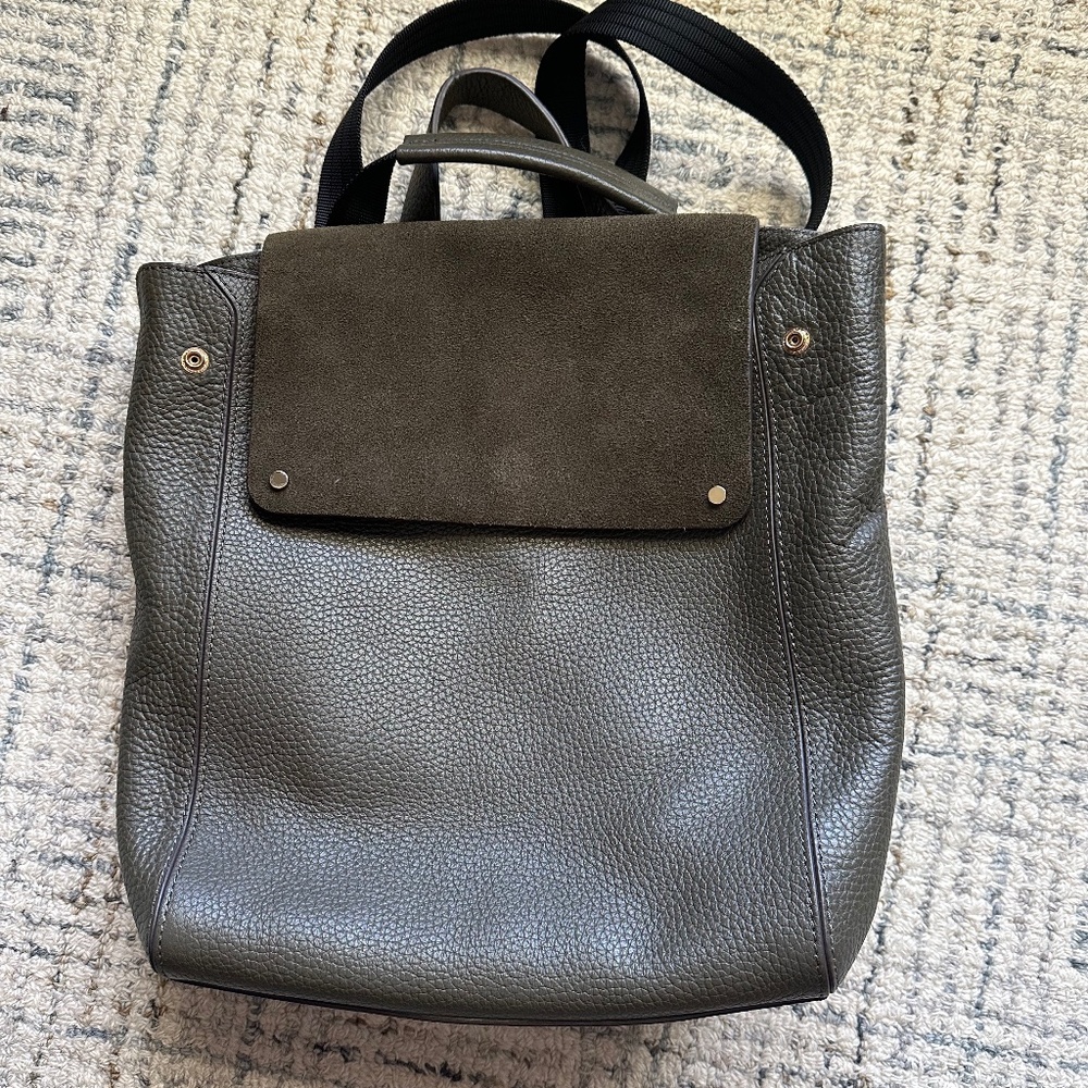Treasure & Bond Amari Convertible Leather Backpack - Dark Green